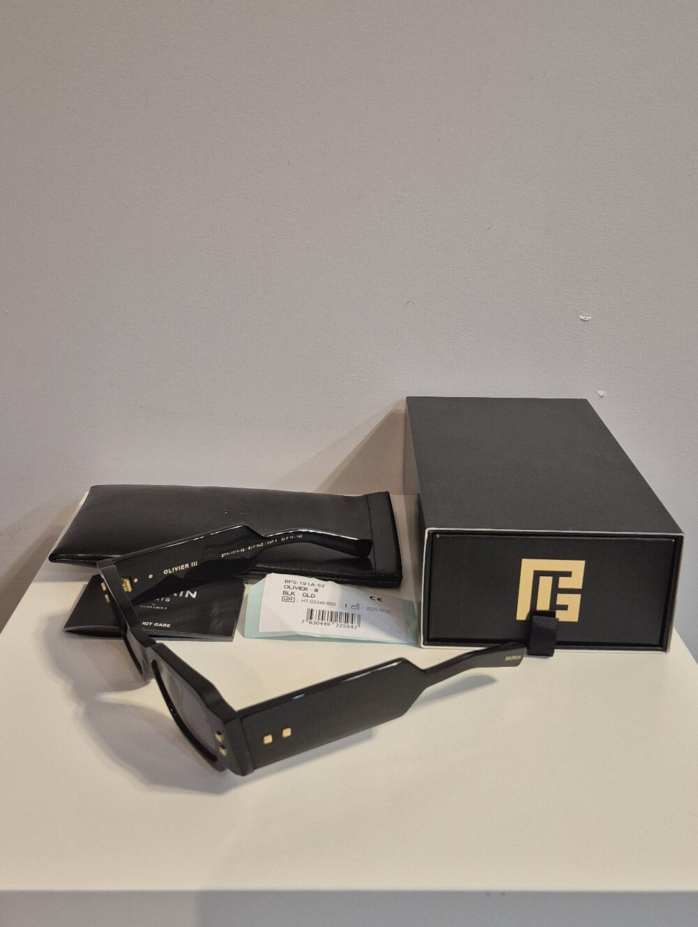New Sunglasses Balmain OLIVER III Black  Sunglasses with Gold Accents